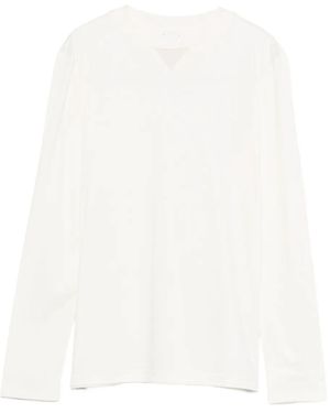 Eleventy Long-Sleeve V-Neck Top - White