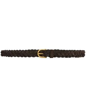 Lardini Braided Leather Belt - White