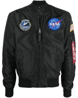 Alpha Industries パッチディテール ボンバージャケット - ブラック