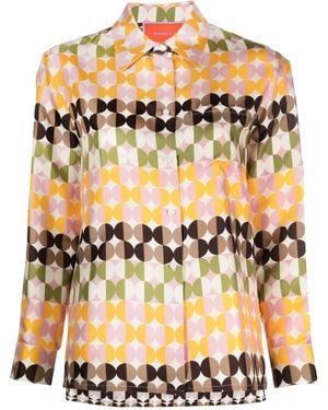 La DoubleJ Camicia Boy Mezzaluna Con Stampa - Arancione