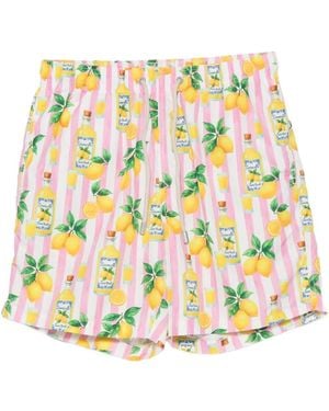 MC2 Saint Barth Lighting Limoncello-Print Swim Shorts - White