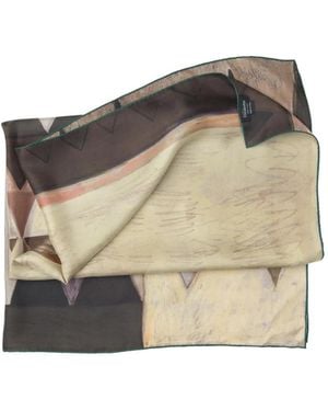 Elizabetta Dani Geometric-Print Scarf - Brown