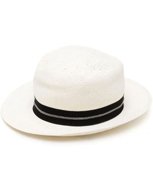 Fabiana Filippi Interwoven Fedora Hat - White