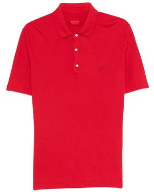 Isaia Polo À Détails Brodés - Red