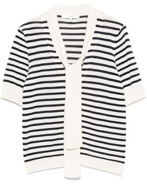 FRAME Cardigan A Righe - Bianco