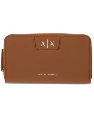 ARMANI EXCHANGE Logo-Detail Zip-Fastening Wallet - Brown