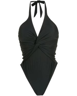 Amir Slama V-Neck Swimsuit - Black