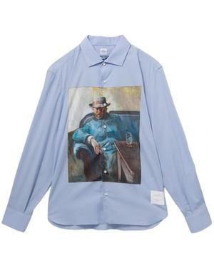 Junya Watanabe Maria Santangelo Graphic-Print Shirt - Blue