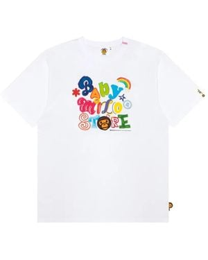 A Bathing Ape Appliqué Graphic T-Shirt - White