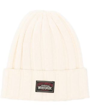 Stussy Ribbed Logo-Patch Beanie - Natural