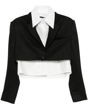 GIUSEPPE DI MORABITO Buttoned Cropped Jacket - Black