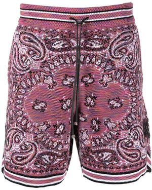Amiri Paisley-Print Track Shorts - Blue