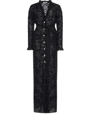 Alessandra Rich Sequin-embellishment maxi dress - Negro