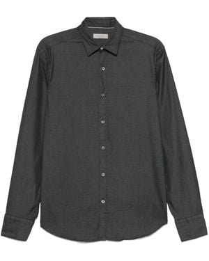Canali Long-Sleeve Button-Fastening Shirt - Gray
