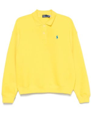 Polo Ralph Lauren Polo-Collar Fleece Pullover - Yellow