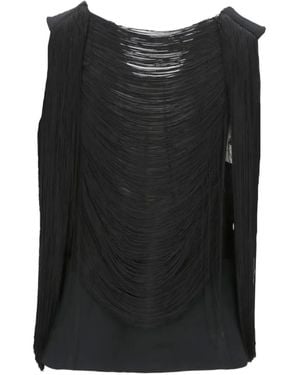 Tom Ford Fringe-Trimmed V-Neck Blouse - Black