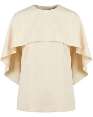 Alberta Ferretti Blusa Con Panel De Capa - Neutro