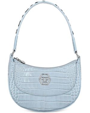 Philipp Plein Croco-Printed Tote Bag - Blue