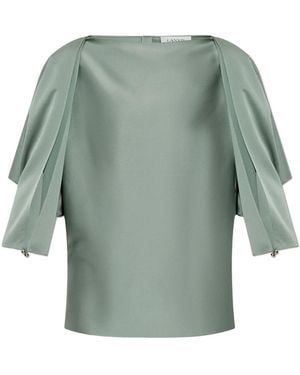 Lanvin Open-Sleeve Mini Top For - Green