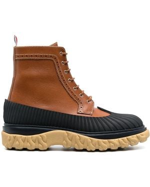 Thom Browne Duck Longwing Combat Boots - Brown