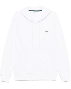 Lacoste Zipped Fleece Sweatshirt - White