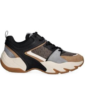 Michael Kors Mixed-Media Chase Trainers - Black