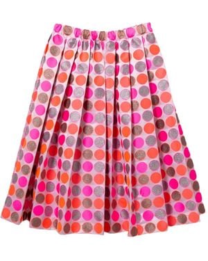 Comme des Garçons Polka Dot Pleated Skirt - Red