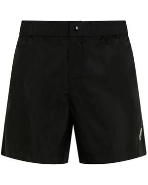 Moncler Logo-Patch Side-Stripe Swim Shorts - Black