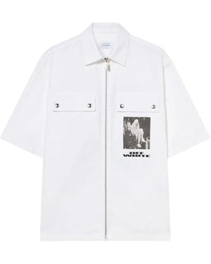 Off-White c/o Virgil Abloh Xerox Star Zip Shirt - White