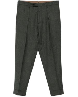 Berwich Chiaia Pleated Turn-Up Trousers - Grey