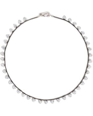 Bimba Y Lola Heart Glass Stone Necklace - Metallic