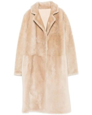 Yves Salomon Shearling Coat - Natural