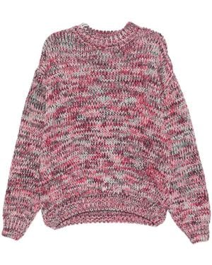 Bonsai Chunky-Knit Space-Dye Sweater - Red