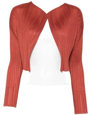Pleats Please Issey Miyake Plissé-Effect Layered Jacket