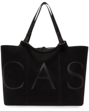 Casadei Galleria Logo-Print Tote Bag - Black