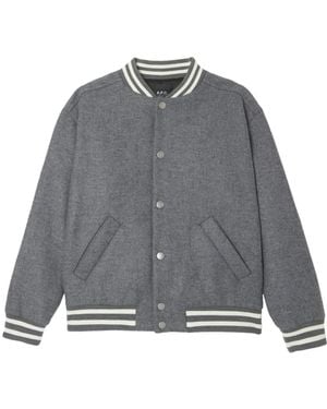 A.P.C. Micky Striped Blouson Jacket - Gray