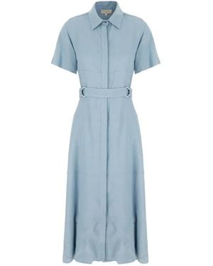Antonelli Short-Sleeved Belted Dress - Blue