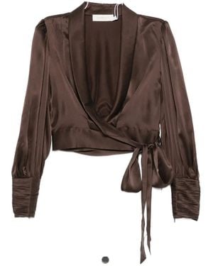 Zimmermann Blusa Con Diseño Cruzado - Marrón