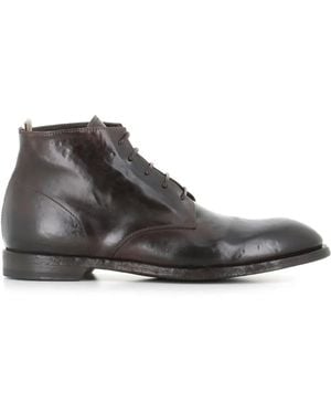 Officine Creative Sound Lace-Up Leather Ankle Boots - Brown