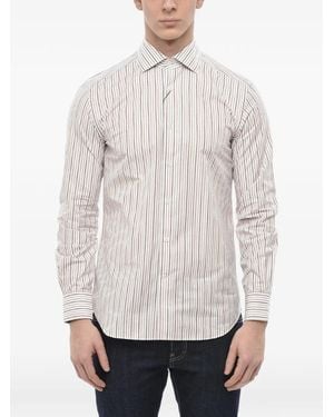 Corneliani Striped Cotton-Poplin Shirt - White