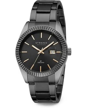 Obaku Wellington Armbanduhr Mit Geriffelter Lünette 36Mm - Grau