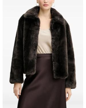 Silvian Heach Faux-Fur Coat - Black