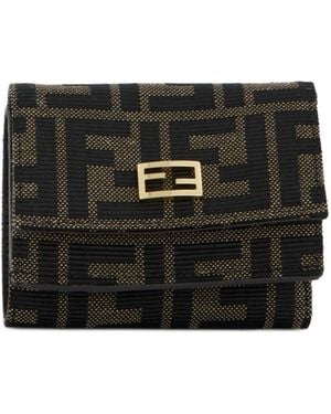Fendi Mini Tube Trifold Wallet - Black