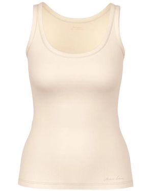 Marc Cain Scoop-Neck Ribbed Top - Natural
