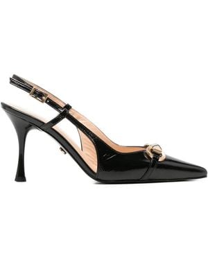 SERGIO MORETTI FIRENZE Horsebit-Detail Slingback Court Shoes - Black