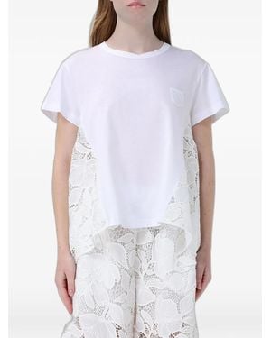 MEIMEIJ Macramé-Panelled T-Shirt - White