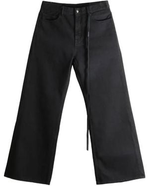 Ann Demeulemeester Modest Belted Wide-Leg Jeans - Black