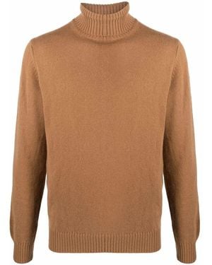 Dell'Oglio Pull En Maille À Col Roulé - Marron
