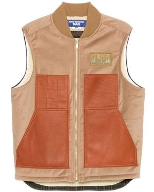 Junya Watanabe X Filton Leather-Panelled Zip-Front Jacket - Brown