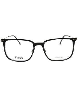 BOSS Rectangle-Frame Glasses - Black